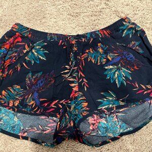 Roxy Navy Floral Shorts XS